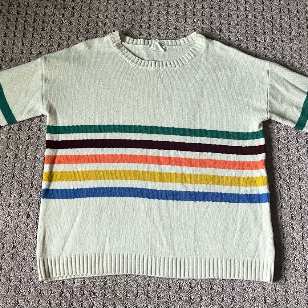 Hyped Unicorn size small multi-colored sweater with mid-length sleeves